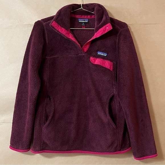 Patagonia | Re-Tool Snap-T Pullover Sweatshirt Fleece Maroon Pink Size XS - Picture 1 of 13